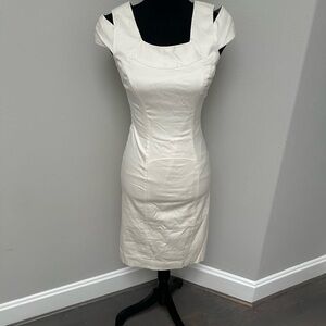 Milly Cream Ruched Cut Out Midi Dress